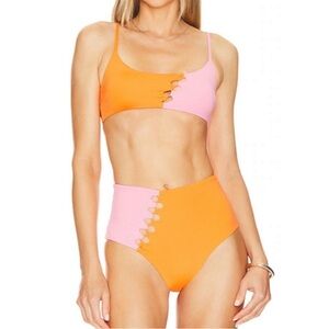 L*Space NWT Solstice Bikini Set Medium Orange Pink Fully Lined